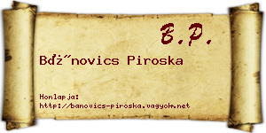 Bánovics Piroska névjegykártya