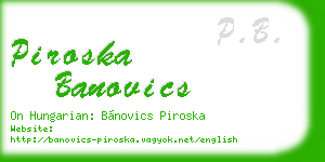 piroska banovics business card