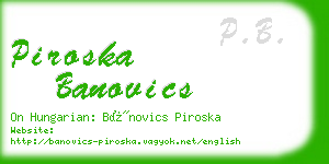 piroska banovics business card